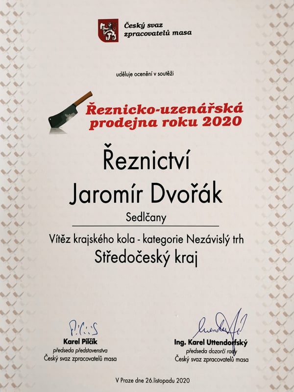 Řeznicko - uzenářská prodejna 2020